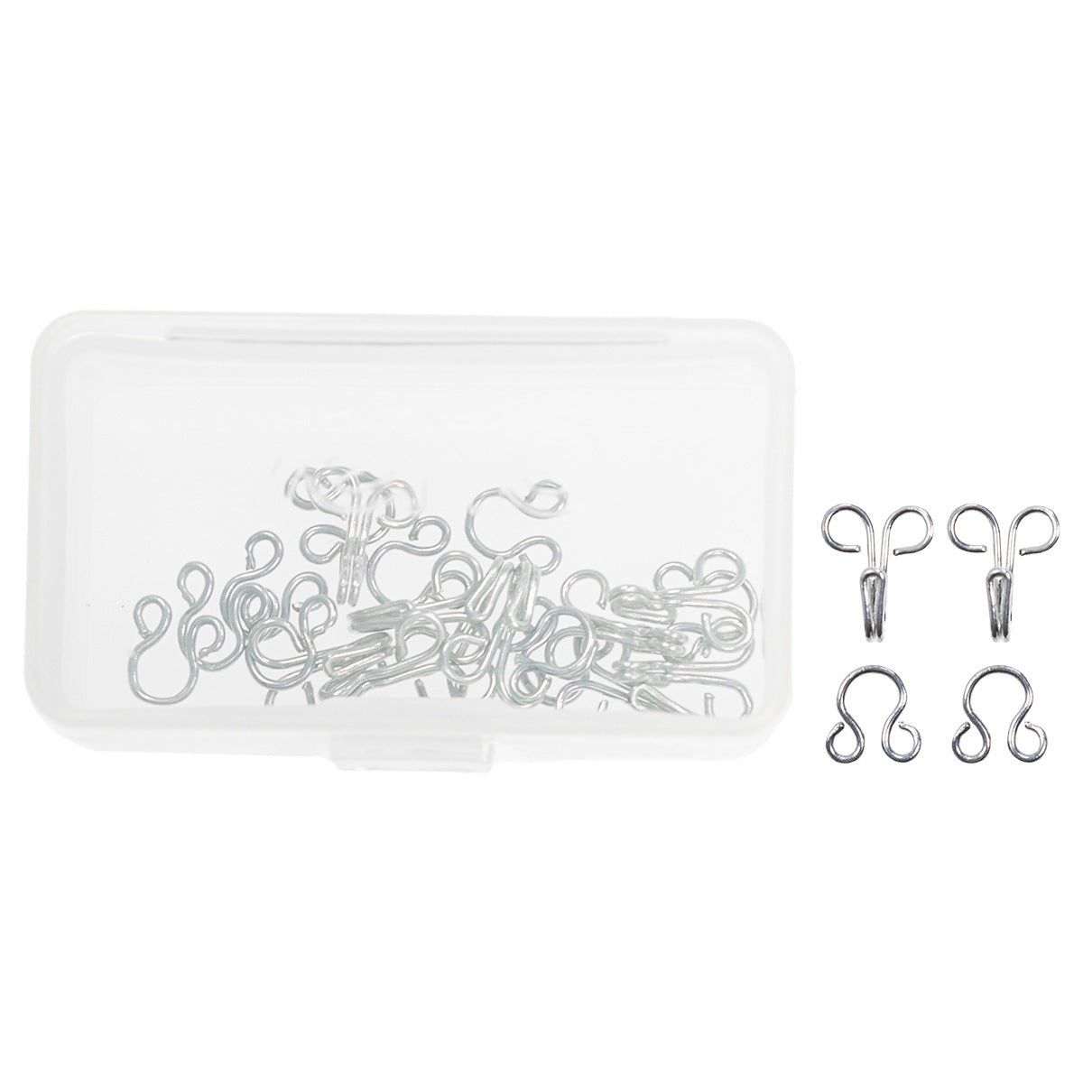 Haken und Augen No. 2 von VENO in Silber – Set mit 12 Stück für stabile Verschlüsse an Kleidung und Textilien